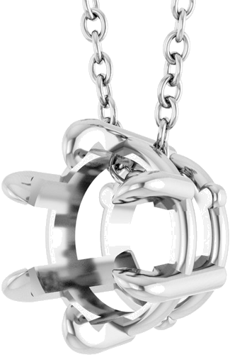 Pakabukas „Solitaire“ 585 Baltojo Aukso Round 7mm (2)