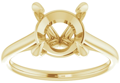14K Yellow  9 mm Round Solitaire Engagement Ring Mounting (3)