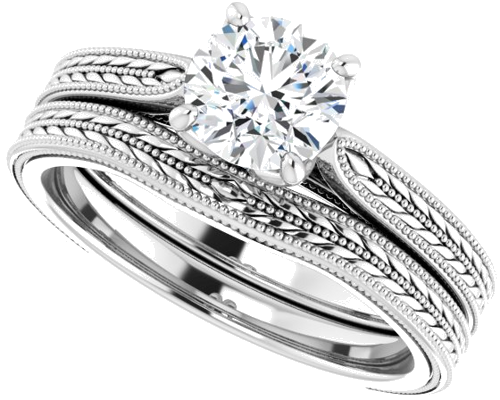 Sužadėtuvių Žiedas „Solitaire“ 950 Platinos Round 6mm (10)