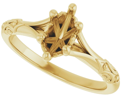 Sužadėtuvių Žiedas „Solitaire Split Shank“ 585 Geltonojo Aukso Marquise 8mm x 4mm (5)