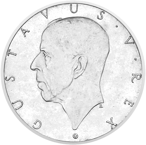 1938 gada 2 kronu sudraba monēta Jaunā Zviedrija (2)