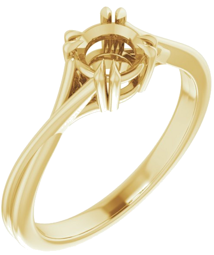 14K Yellow 5.5 mm Round Solitaire Engagement Ring Mounting (1)