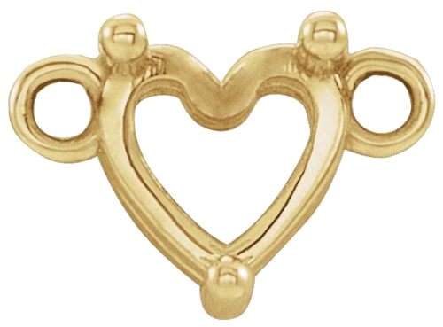 Pakabukas „Family Bar“ 585 Geltonojo Aukso Heart Shape 4mm (1)