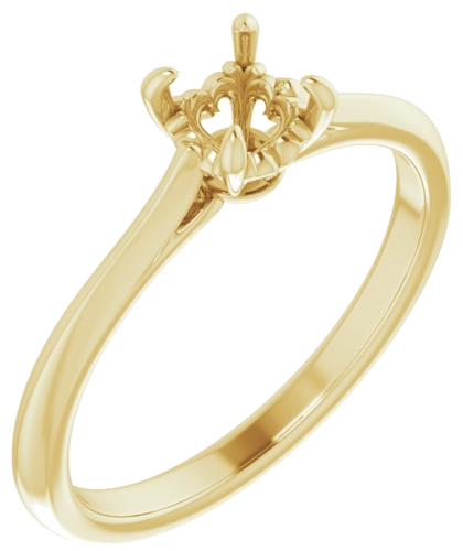 14K Yellow 5.2 mm Round Solitaire Engagement Ring Mounting (1)