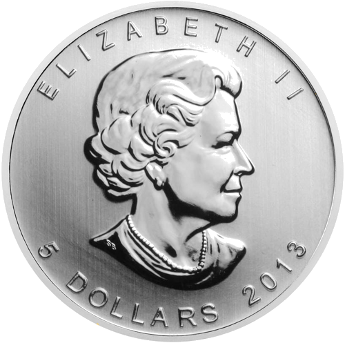 1 oz Kļavas lapa 2013 Kanāda jubilejas sudraba monēta (2)