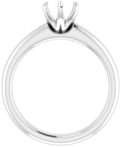 14K White 6 mm Round Engagement Ring Mounting (2)