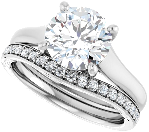 Platinum 8 mm Round Solitaire Engagement Ring Mounting (10)