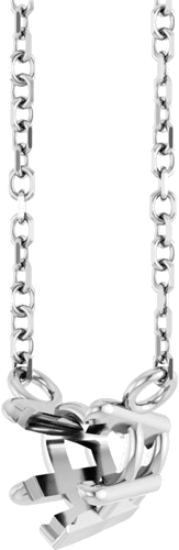 Pakabukas „Heart Solitaire“ 585 Baltojo Aukso Heart Shape 5mm (2)
