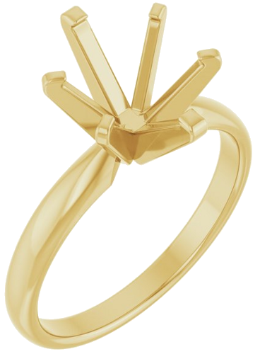 14K Yellow 10x8 mm Oval Solitaire Engagement Ring Mounting (1)