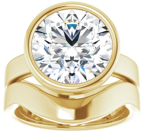 14K Yellow 11 mm Round Solitaire Engagement Ring Mounting (8)