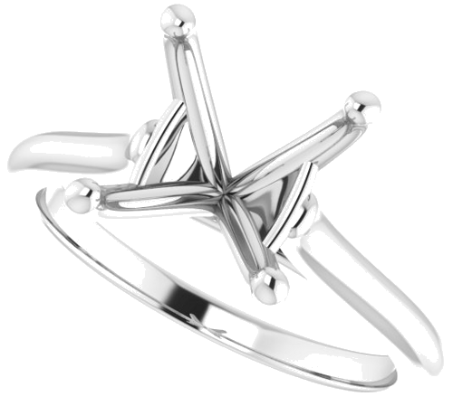 Sužadėtuvių Žiedas „Solitaire“ 585 Baltojo Aukso Round 10mm (5)