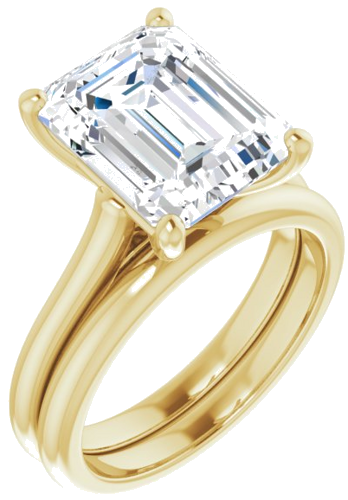 Sužadėtuvių Žiedas „Solitaire“ 585 Geltonojo Aukso Emerald 11mm x 9mm (6)