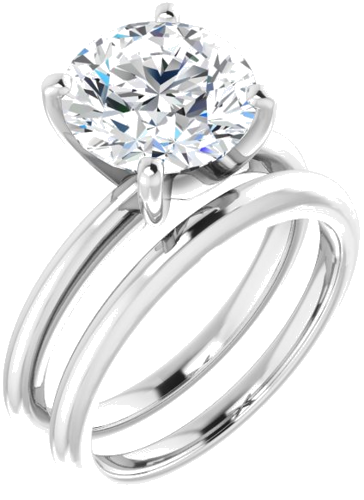 14K White  9.4 mm Round Solitaire Engagement Ring Mounting (6)