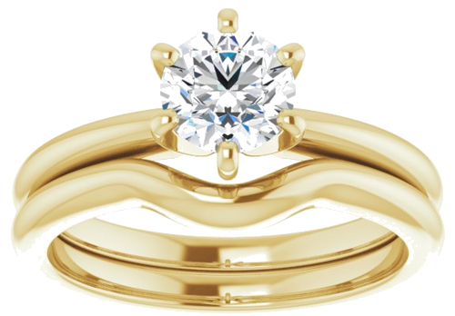 14K Yellow  5.8 mm Round Solitaire Engagement Ring Mounting (8)