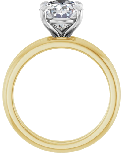 14K Yellow White 10x8 mm Oval Solitaire Engagement Ring Mounting (7)