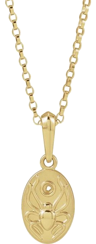14K Yellow Accented Spider 18  Necklace Mounting (1)