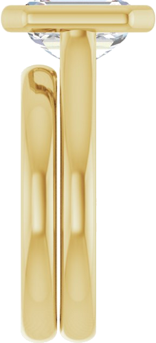 10K Yellow  9x7 mm Emerald Solitaire Engagement Ring Mounting (9)