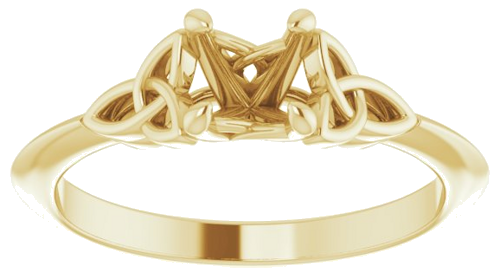 14K Yellow 5.2 mm Round Solitaire Engagement Ring Mounting (3)