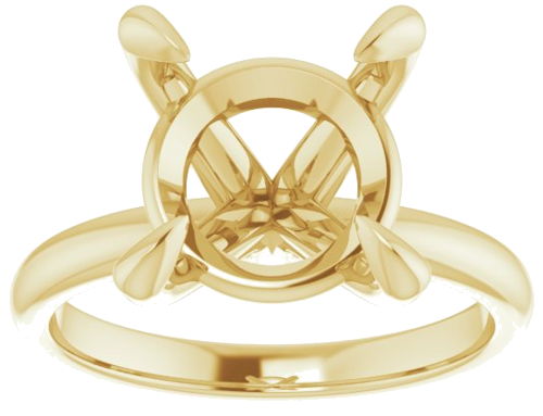 14K Yellow  11 mm Round Solitaire Engagement Ring Mounting (3)