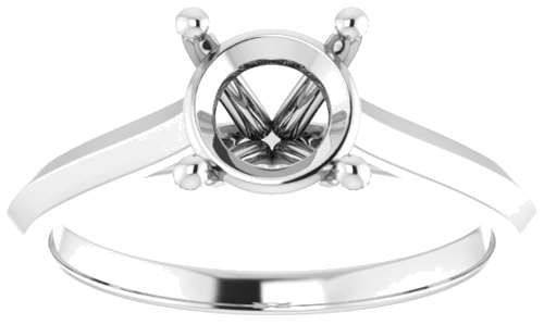 Sužadėtuvių Žiedas „Solitaire“ 585 Baltojo Aukso Round 7mm (3)