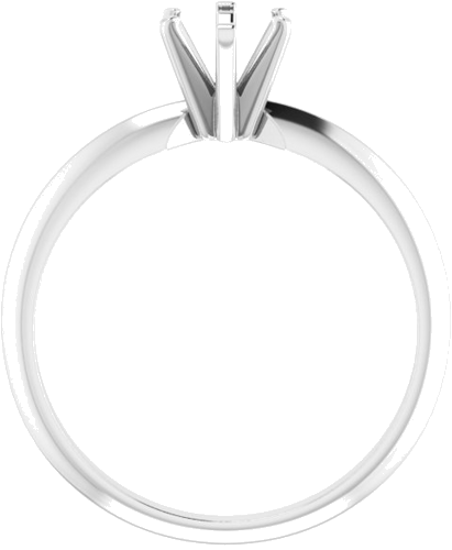 14K White 7x5 mm Oval 6-Prong Solitaire Engagement Ring Mounting (2)