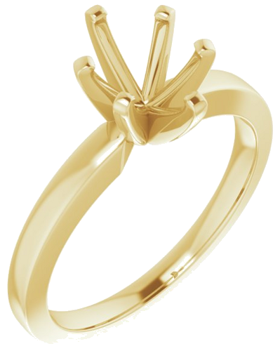 14K Yellow 8x6 mm Oval Solitaire Engagement Ring Mounting (1)