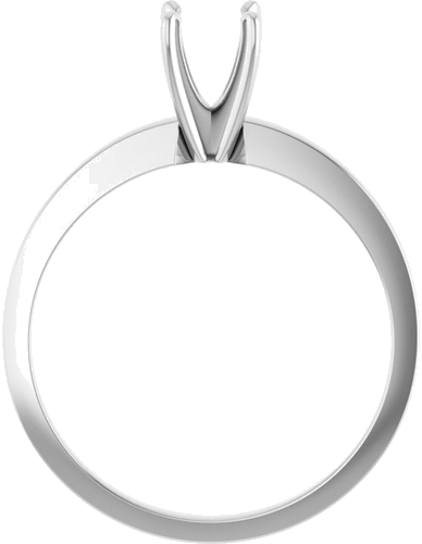 14K White 5-5.3 mm Round 4-Prong Solitaire Ring Mounting (2)