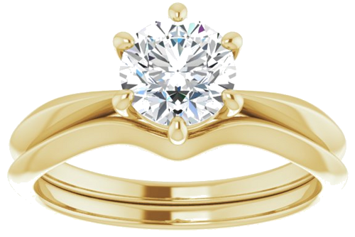 Sužadėtuvių Žiedas „Solitaire“ 585 Geltonojo Aukso Round 6.5mm (8)