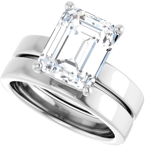Sužadėtuvių Žiedas „Solitaire“ 14k white gold Emerald 10mm x 8mm (10)