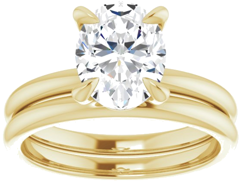 10K Yellow  9x7 mm Oval Solitaire Engagement Ring Mounting (8)