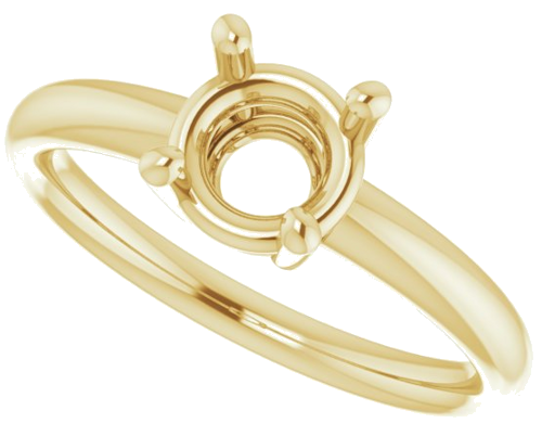 14K Yellow 6.5 mm Round Engagement Ring Mounting (5)