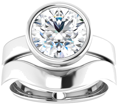 14K White 8.8 mm Round Solitaire Engagement Ring Mounting (8)