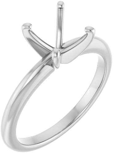 14K X1 White  7x7 mm Cushion Solitaire Engagement Ring Mounting (1)