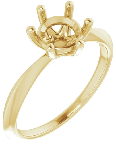 14K Yellow 7 mm Round 6-Prong Engagement Ring Mounting (1)