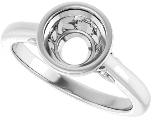 14K White 7 mm Round Solitaire Engagement Ring Mounting (5)