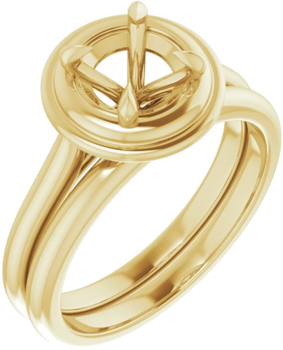 14K Yellow 6.5 mm Round Solitaire Engagement Ring Mounting (6)