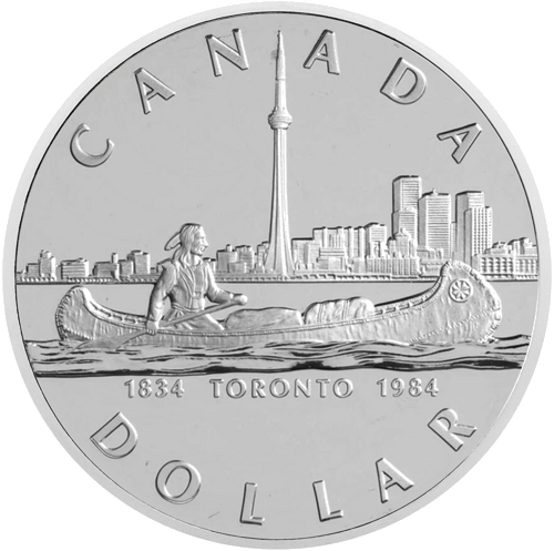 1984. gada Toronto Kanāda Elizabete II 1 dolāra sudraba monēta (1)