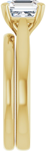 14K Yellow 7 mm Asscher Engagement Ring Mounting (9)