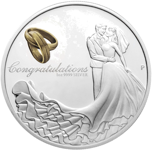 1 oz Apsveikums kāzām sudraba monēta (1)