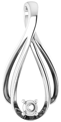 14K White  3 mm Round Pendant Mounting (1)