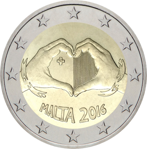 2016 Мальта Солидарность через любовь монета 2 евро (1)