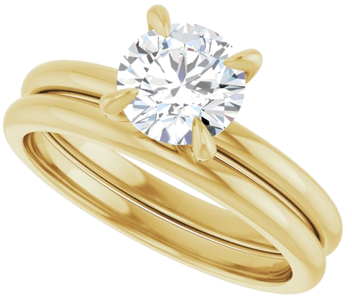 18K Yellow  6.5 mm Round Solitaire Engagement Ring Mounting (10)