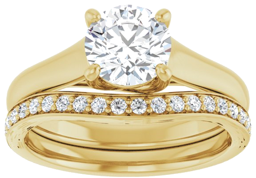 14K Yellow 6.5 mm Round Solitaire Engagement Ring Mounting (8)