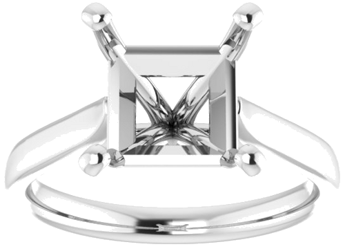 Sužadėtuvių Žiedas „Solitaire“ 585 Baltojo Aukso Square 8mm (3)