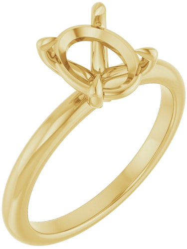 10K Yellow 9x7 mm Oval Solitaire Engagement Ring Mounting (1)