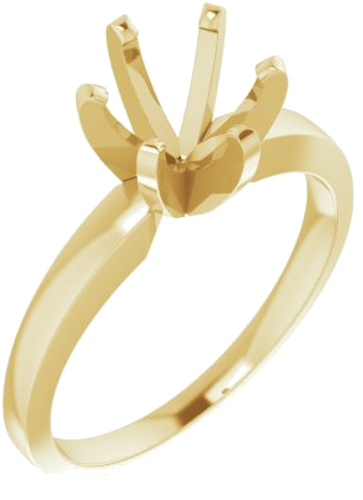 14K Yellow 7.3-7.7 mm Round 6-Prong Solitaire Engagement Ring Mounting (1)