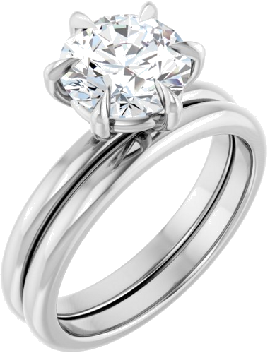 Platinum 8 mm Round Solitaire Engagement Ring Mounting (6)