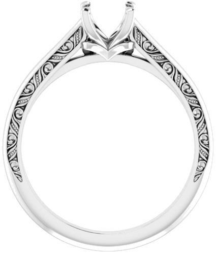 14K White 5.8 mm Round Sculptural Engagement Ring Mounting (2)