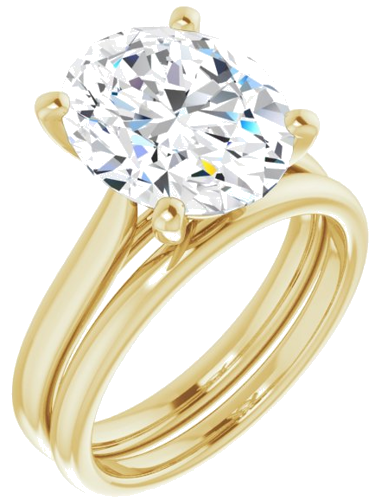 Sužadėtuvių Žiedas „Solitaire“ 585 Geltonojo Aukso Oval 12mm x 10mm (6)