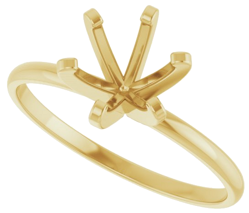 Sužadėtuvių Žiedas „Solitaire“ 585 Geltonojo Aukso Round 6.5mm (5)